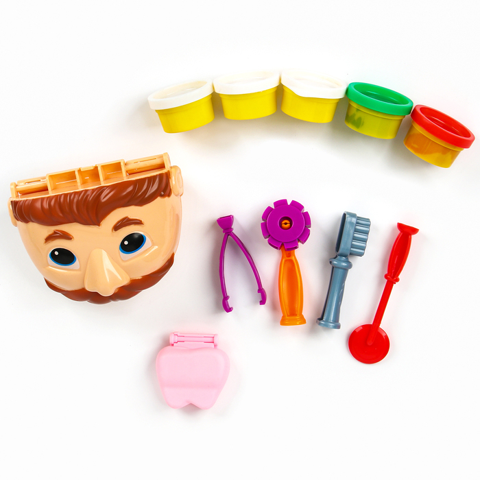 Набор теста для лепки  Набор теста для лепки "Стоматолог", 5 баночек по 60 г