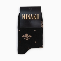 Носки MINAKU «Королевская лилия», цвет чёрный, размер 42-43 (29 см)