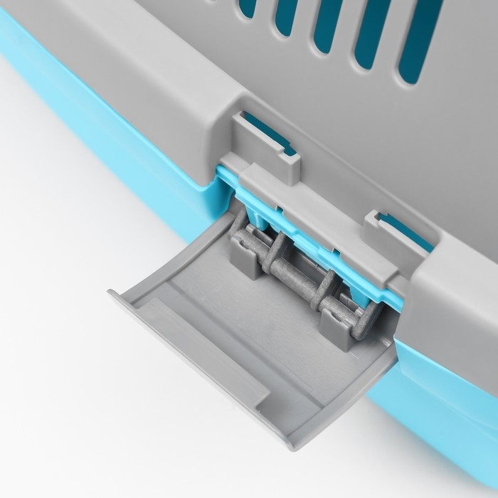 Переноска пластиковая  Переноска пластиковая "Неон" 48х32х29,5 см, вес животного до 12 кг, серо-голубая