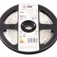 Лента светодиодная 9,6Вт/м 12В 3000К IP20 120LED/м LS2835-120LED-IP20-WW-eco-5м