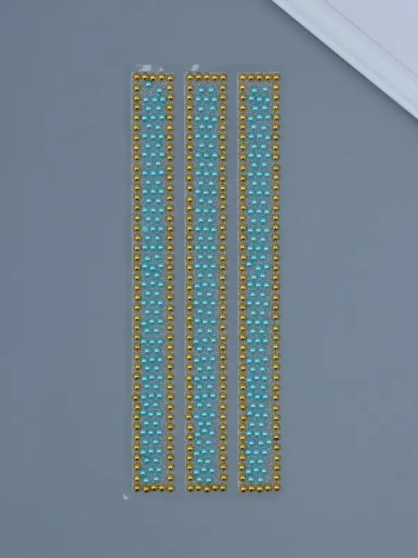 Наклейка стразы пластик Наклейка стразы пластик "Широкий браслет" голубой 32х10,5 см