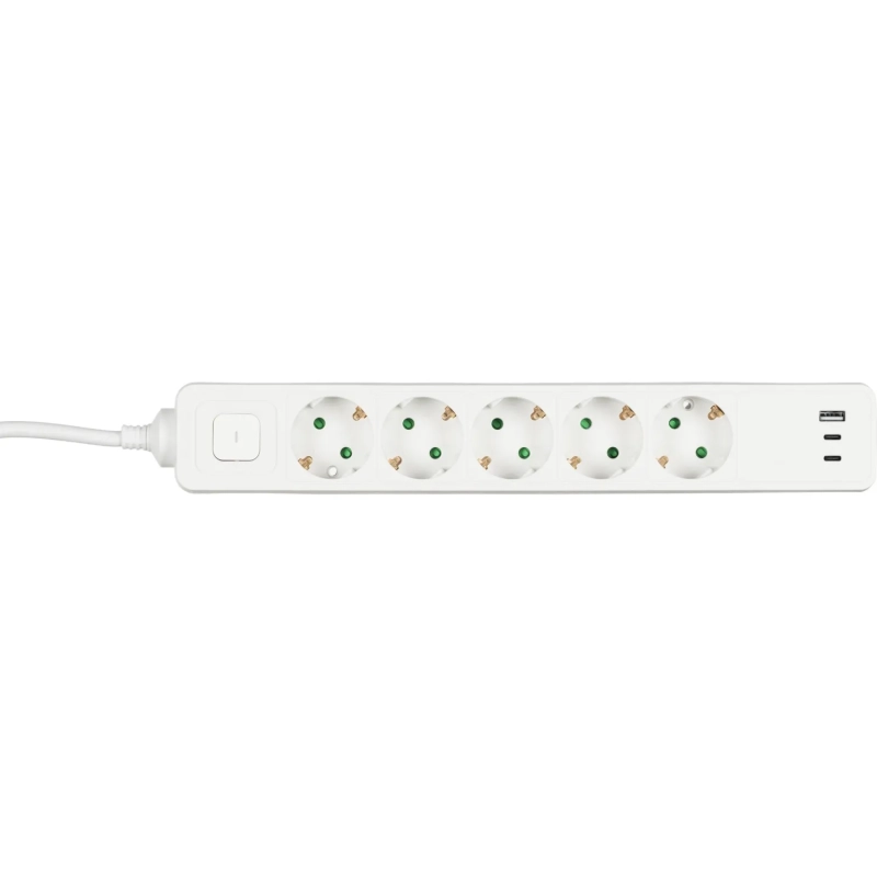 Сетевой фильтр BigTech CD5-1,4WU (5р/1,4м/USB-C/USB-A/16А/3680Вт белый)