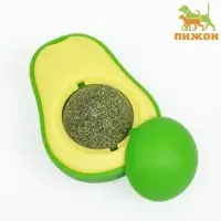 Игрушка для кошек с кошачьей мятой &laquo;Авокадо&raquo;, 6 см, пластик, зелёная