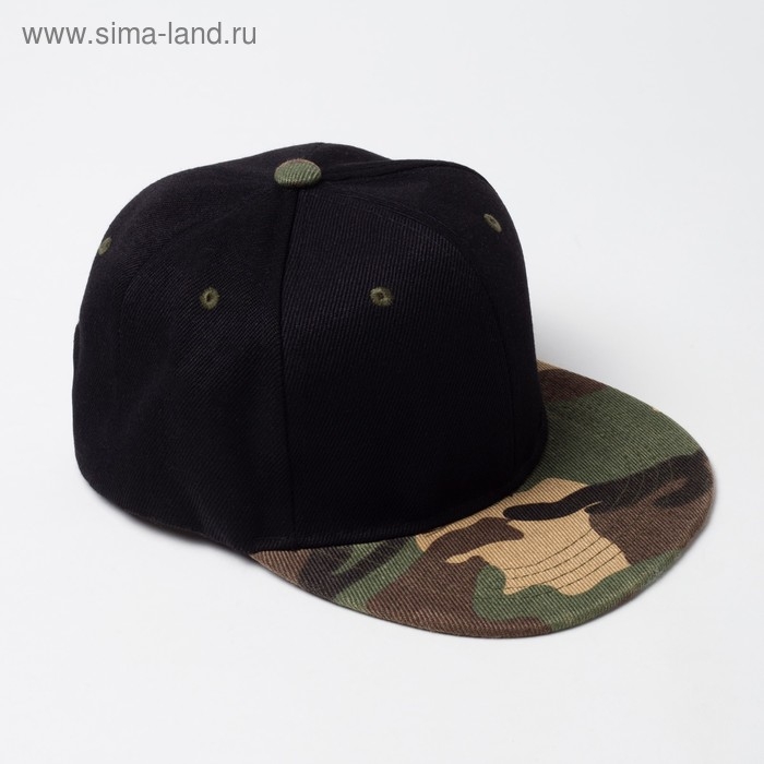 Бейсболка с прямым козырьком для мальчика MINAKU, размер 54, цвет чёрный/хаки Бейсболка с прямым козырьком для мальчика MINAKU, размер 54, цвет чёрный/хаки