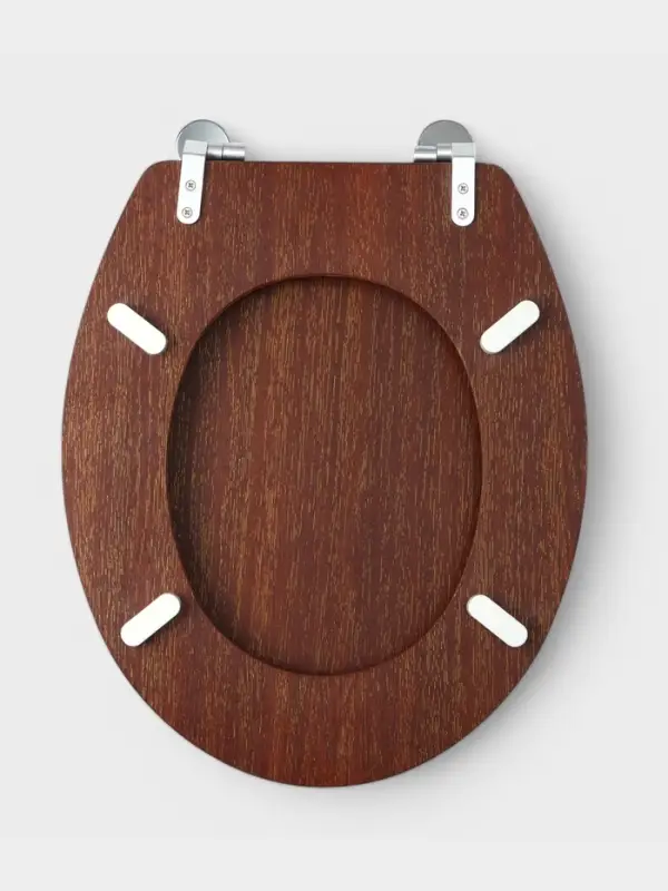 Сиденье для унитаза с крышкой &laquo;Натуральное дерево&raquo;, 45&times;35 см, цвет орех