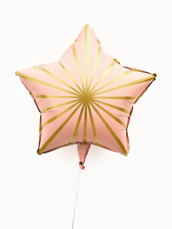 Воздушный шар фольгированный 18" звезда "Грани" цвет розовый сатин, набор 5 штук