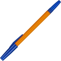 Ручка шариковая неавтомат. Школьник, цв чернил синий 1мм, оранж корп
