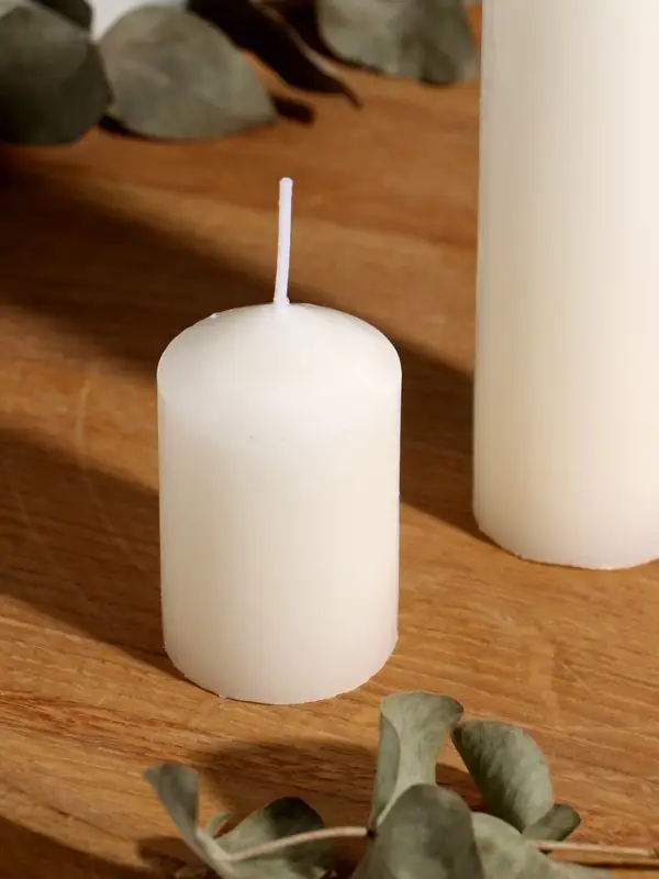 Набор свечей "Столбики белые" 3 шт d=4,5 см h=7; 10 и 15 см 9х8,5х15 см