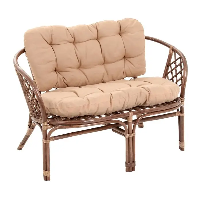 Набор садовой мебели "Bagama": 2 кресла, 1 диван, 1 стол, ротанг тёмный, подушки бежевые