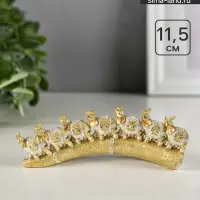 Фигурка полистоун &laquo;Семь золотых слонов на золотом бивне&raquo;, 11.5&times;29.5&times;3.8 см