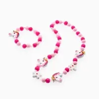 Набор детских украшений Выбражулька &laquo;Единорожек&raquo;, 2 предмета: бусы, браслет, розовый