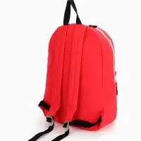 Рюкзак молодёжный на молнии, с карманом, однотонный, 29&times;12&times;39 см, красный