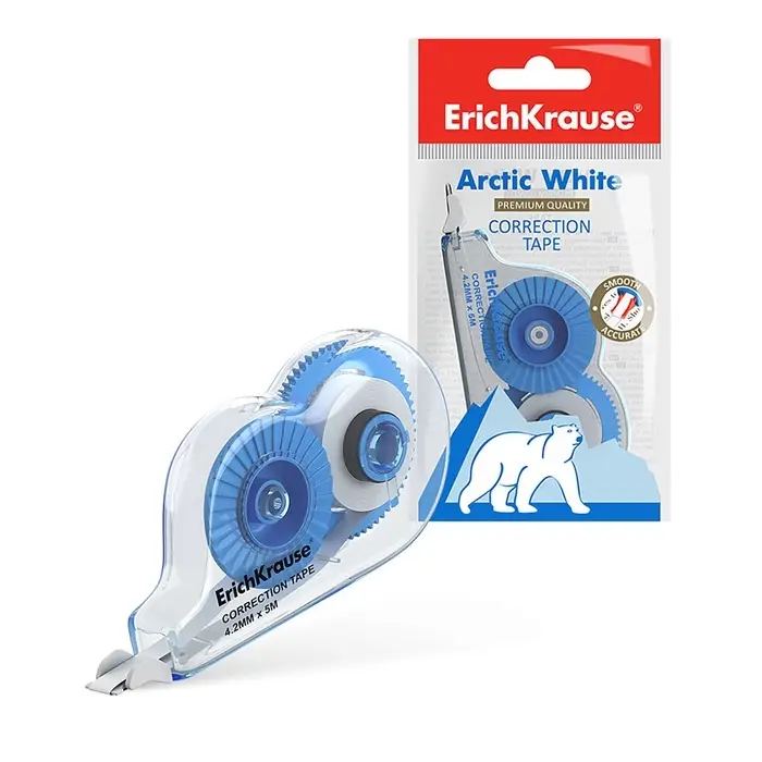 Корректирующая лента 4.2 мм &times; 5 м, ErichKrause Arctic white, супер-белая, европодвес