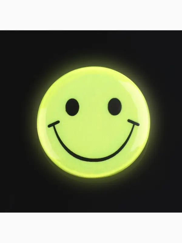 Светоотражающий значок &laquo;Смайл&raquo;, d=3 см, жёлтый