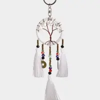 Брелок ловец снов "Древо" 19 см, цв. белый Брелок ловец снов "Древо" 19 см, цв. белый