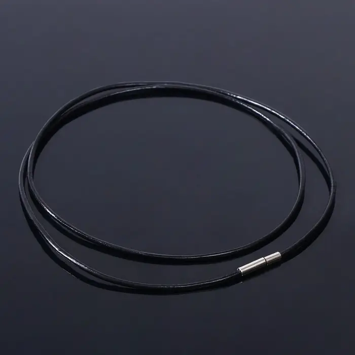 Шнурок кожаный d=1.5 мм, 55 см, чёрный