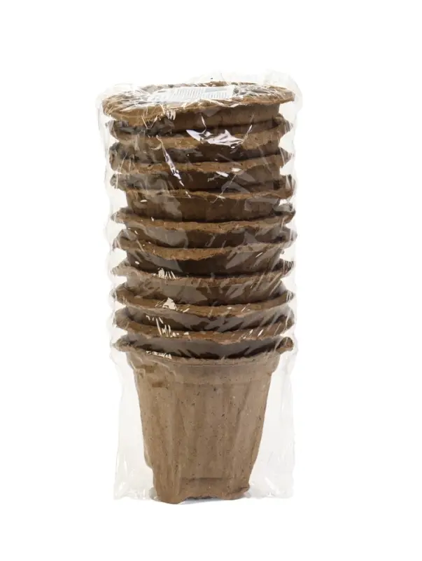 Горшок для рассады, 175 мл, d=8 см, h=8 см, торф, набор 10 шт.