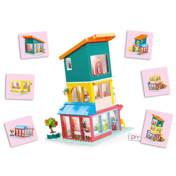 Конструктор Розовая мечта «Трехэтажный дом», 571 деталь Конструктор Розовая мечта «Трехэтажный дом», 571 деталь