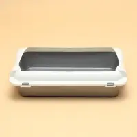 Туалет средний с бортом 36&times;26&times;9, серый/белый