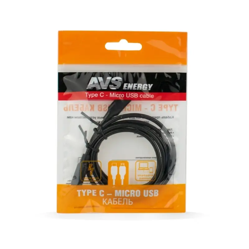 Кабель AVS Type C - Micro USB (1м ) TC-MR01 (пакет)