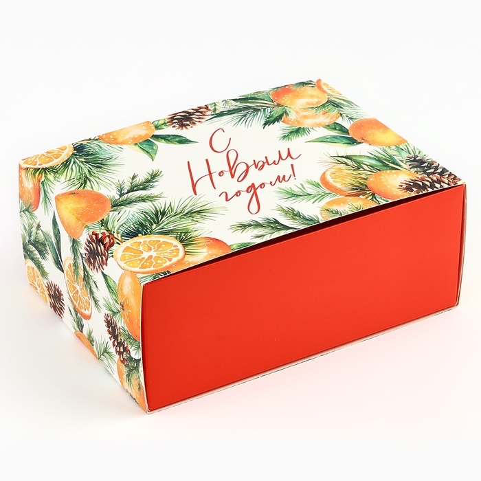 Подарочная коробка складная, новогодняя«С новым годом!», 20 х 15 х 8 см, Новый год