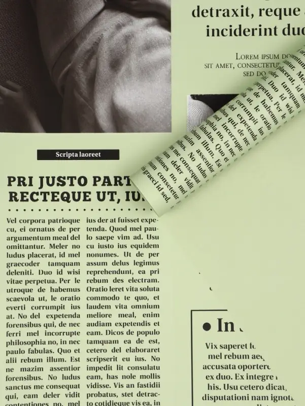 Плёнка флористическая &laquo;Газета любви&raquo;, светло-зелёный, 65 мкм, 50&times;57&plusmn;1 см