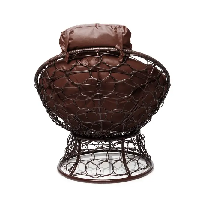 Кресло «Папасан» с искусственным ротангом, 77×81×68 см, коричневое, коричневая подушка Кресло «Папасан» с искусственным ротангом, 77×81×68 см, коричневое, коричневая подушка