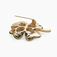 Брошь &laquo;Клевер&raquo;, на удачу, цвет изумрудный в золоте