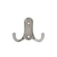 Крючок мебельный ТУНДРА TKd=024 LIGHT, двухрожковый, хром