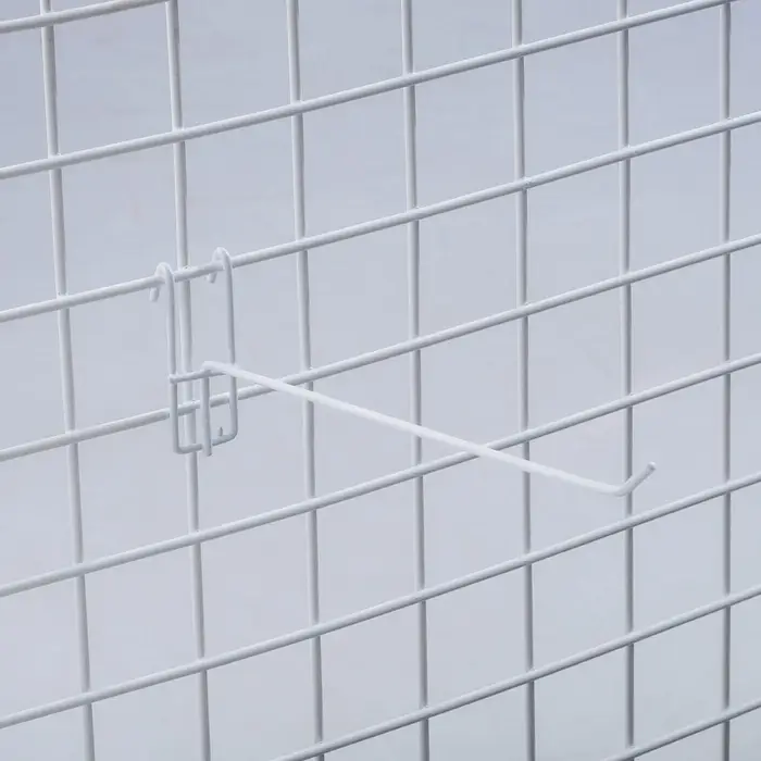 Крючок на сетку одинарный, d=3.5 мм, L=25 см, белый