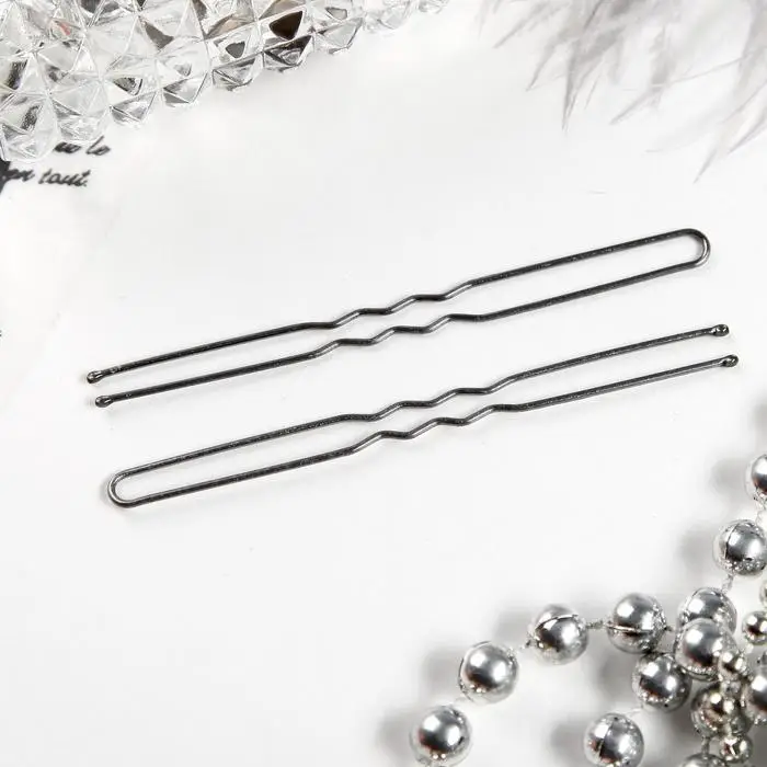 Шпилька для волос «Классика», набор 10 шт., 8 см, чёрная Шпилька для волос «Классика», набор 10 шт., 8 см, чёрная