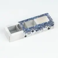 Коробка под 3 конфеты с ячейками «Серебро», 13.3 х 3.3 х 5.8 см