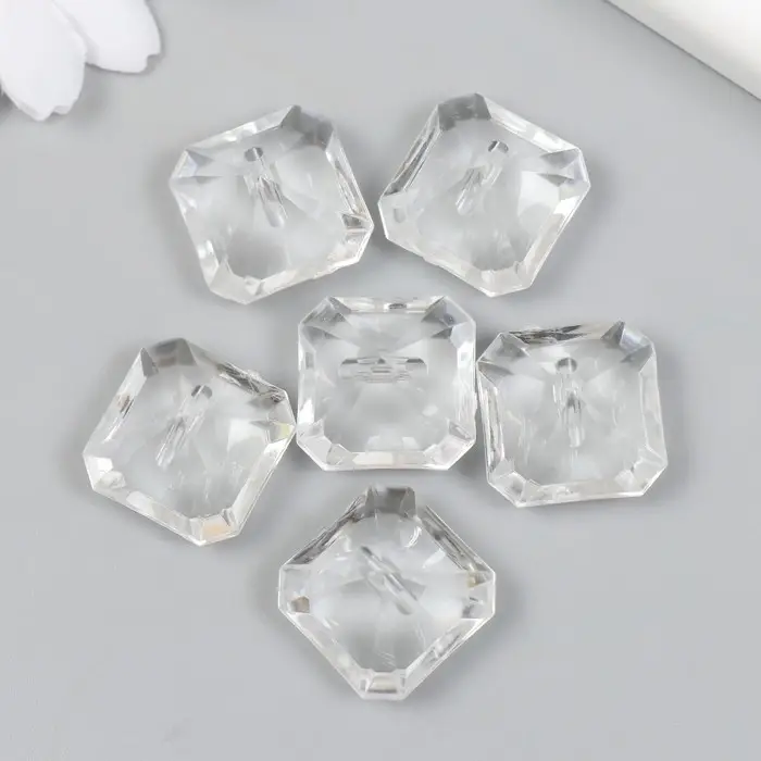 Бусины для творчества пластик "Кристалл бриллиант" набор 20 гр 2х2х1,5 см