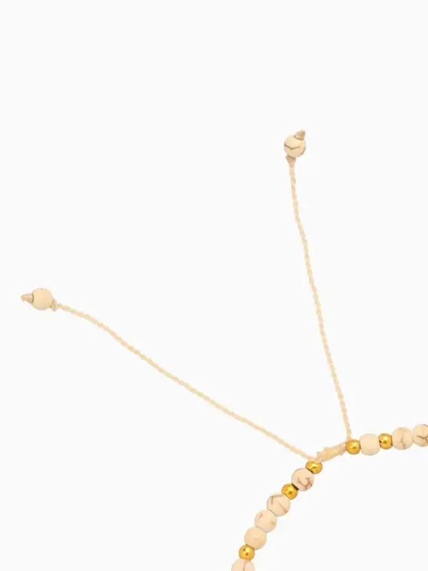 Браслет "Моана" камень пирит, длина 16 см, цв. белый