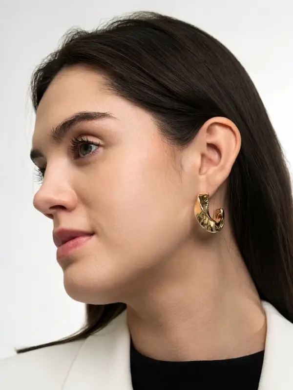 Серьги кольца &laquo;Кручение&raquo;, d=3 см, цвет золото