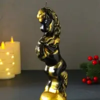 Свеча новогодняя "Конь на дыбах" чёрный 9х6,2х25,5 см