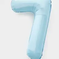Воздушный шар фольгированный 40" &laquo;Цифра 7&raquo;, небесно-голубой