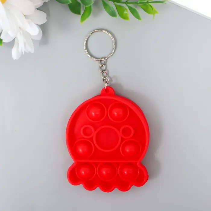 Брелок резина антистресс (бесконечная пупырка) Брелок резина антистресс (бесконечная пупырка) "Медуза" МИКС 7,5х6х1,3 см