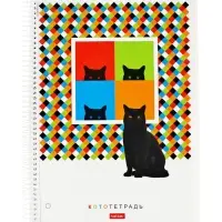 Тетрадь &laquo;Hatber. Тот самый кот&raquo;, А4, 120 листов в клетку, на спирали, ламинация Soft-touch, многоуровневая перфорация, трёхцветный разделитель, блок оф�...