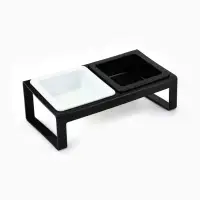 Миски с подставкой КВАРТЕТ пластиковые двойные (+ 2 миски в подарок), 2&times;0.38 л