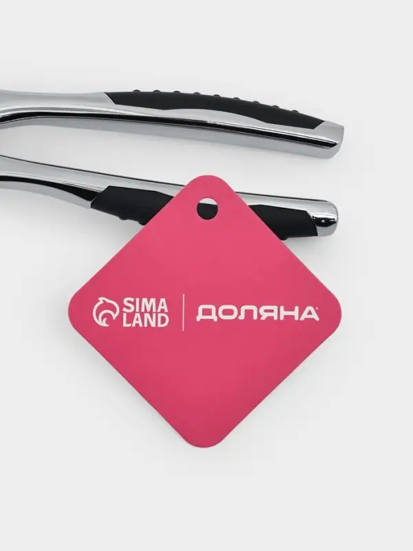 Пресс для чеснока Доляна Shapes, 17&times;4.7&times;3.2 см, рабочая часть 4&times;3 см, нержавеющая сталь, серебристый