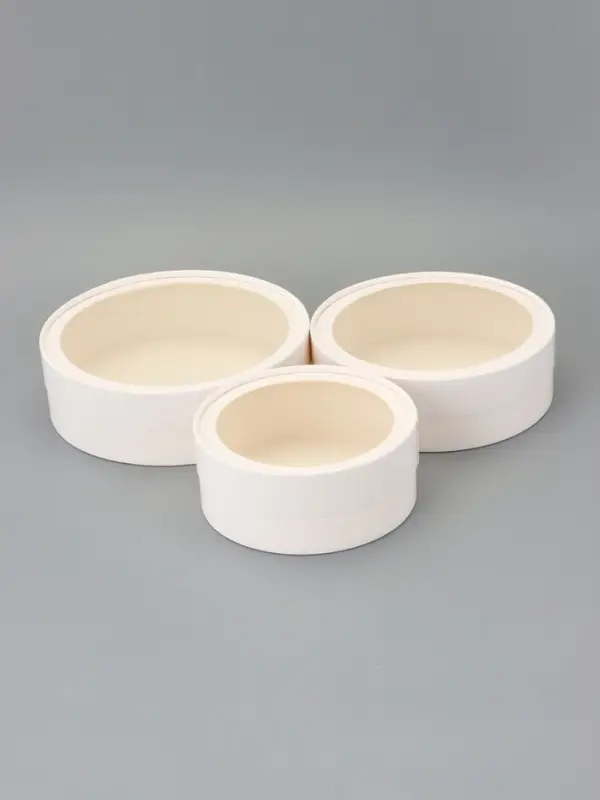 Набор подарочных коробок 3 в 1 круглые с окном, завальцованные, белые, 20&times;18&times;15 см