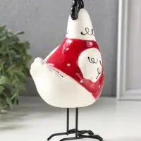 Сувенир керамика "Курочка красная в белый горошек" 9,7х8,2х17,4 см