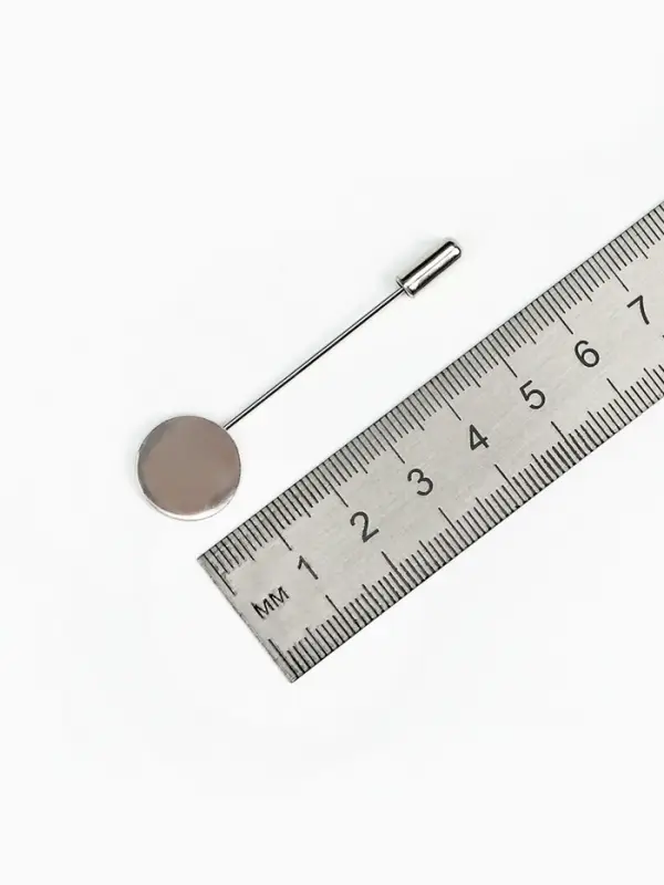 Основа &laquo;Брошь-игла&raquo; L=5.5 см, площадка 1.5 см (набор 5 шт.), цвет серебро
