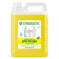 Средство для мытья посуды Synergetic &laquo;Лимон&raquo;, биоразлагаемый гель, с антибактериальным эффектом, 5 л