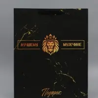 Пакет подарочный ламинированный вертикальный &laquo;Лучшему мужчине&raquo;, XL 40&times;49&times;19 см