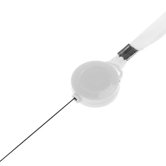 Лента для бейджа ширина-9мм, длина-85см с держателем-рулеткой 40см и петлей на кнопке, серая Лента для бейджа ширина-9мм, длина-85см с держателем-рулеткой 40см и петлей на кнопке, серая