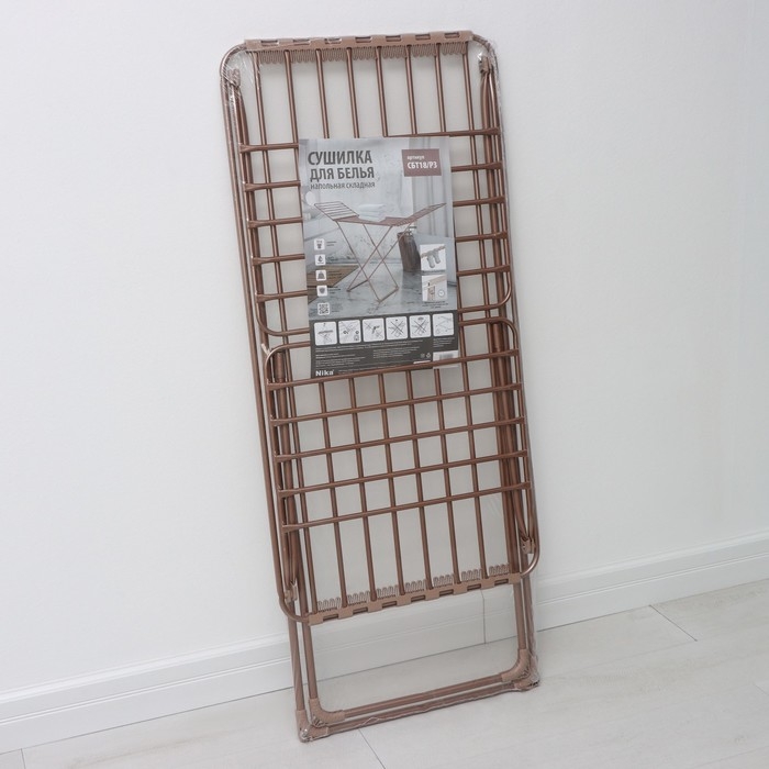 Сушилка для белья напольная, рабочая длина 18 м, цвет розовое золото Сушилка для белья напольная, рабочая длина 18 м, цвет розовое золото