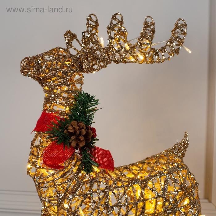 Светодиодная фигура «Олень золотистый» 35 × 60 × 10 см, металл, 220 В, мерцание, свечение тёплое белое Светодиодная фигура «Олень золотистый» 35 × 60 × 10 см, металл, 220 В, мерцание, свечение тёплое белое