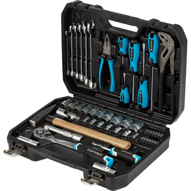 Набор инструмента TOPFORT 55 предметов 1/4 и 1/2